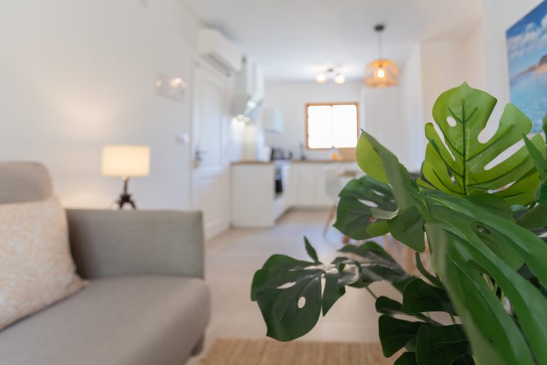 Living room with plants at apartment El Patio in Dénia